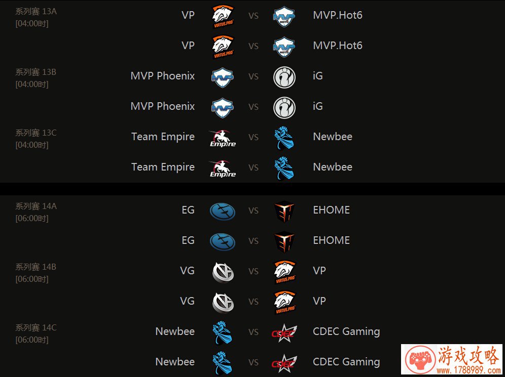 dota2小组赛第三天赛程7月30日对战表